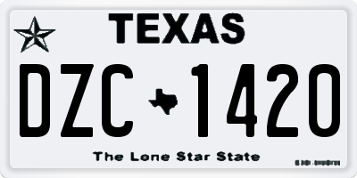 TX license plate DZC1420