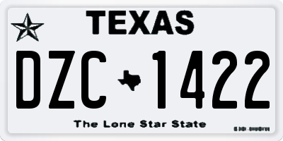 TX license plate DZC1422