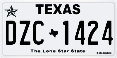 TX license plate DZC1424