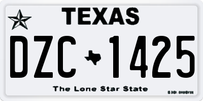 TX license plate DZC1425