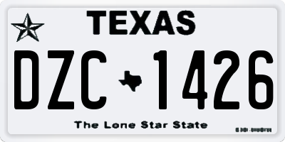 TX license plate DZC1426