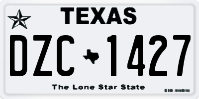 TX license plate DZC1427