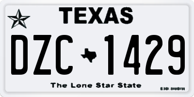 TX license plate DZC1429