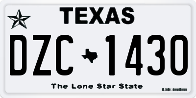 TX license plate DZC1430