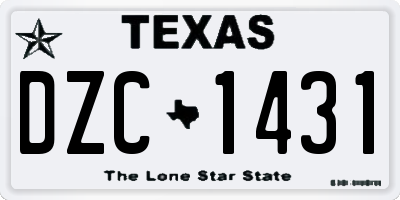 TX license plate DZC1431