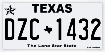 TX license plate DZC1432