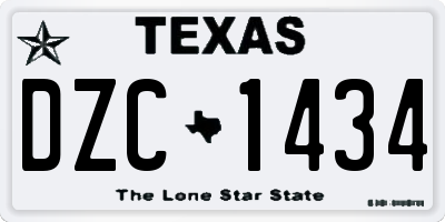 TX license plate DZC1434