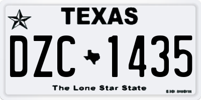 TX license plate DZC1435