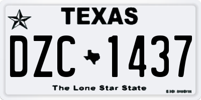 TX license plate DZC1437