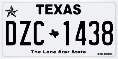 TX license plate DZC1438