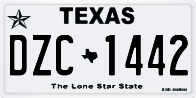 TX license plate DZC1442