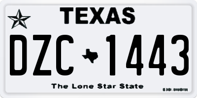 TX license plate DZC1443