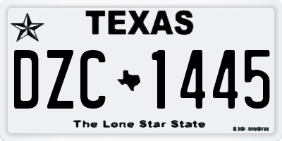 TX license plate DZC1445