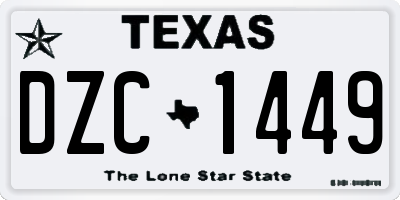 TX license plate DZC1449