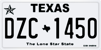 TX license plate DZC1450