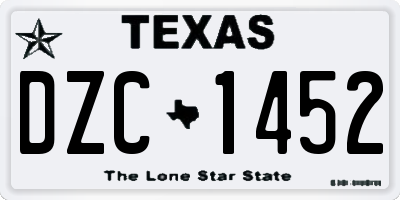 TX license plate DZC1452
