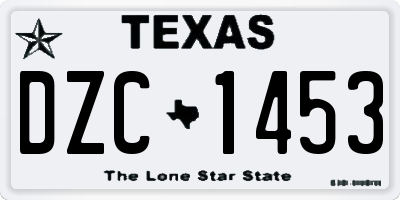 TX license plate DZC1453