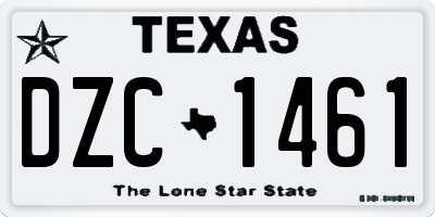 TX license plate DZC1461