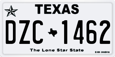 TX license plate DZC1462
