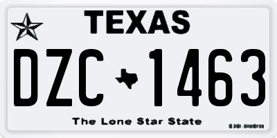 TX license plate DZC1463