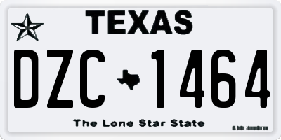 TX license plate DZC1464