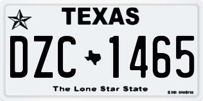 TX license plate DZC1465