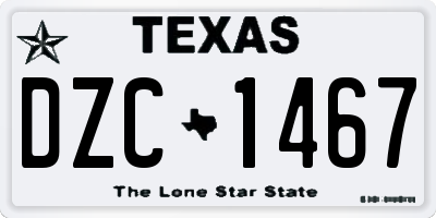 TX license plate DZC1467
