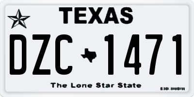 TX license plate DZC1471