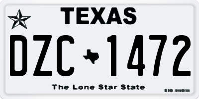 TX license plate DZC1472