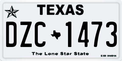 TX license plate DZC1473