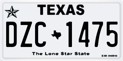 TX license plate DZC1475