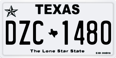 TX license plate DZC1480