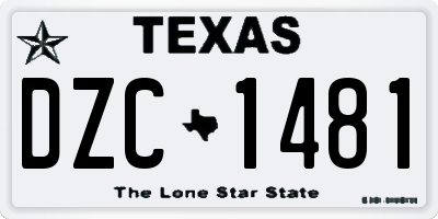 TX license plate DZC1481