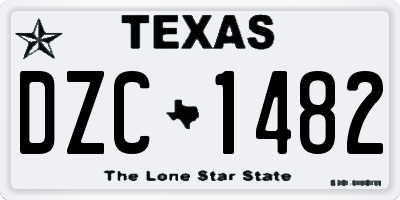 TX license plate DZC1482