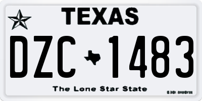 TX license plate DZC1483