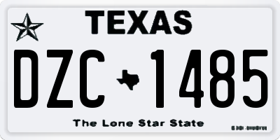 TX license plate DZC1485