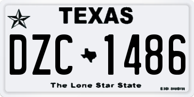 TX license plate DZC1486
