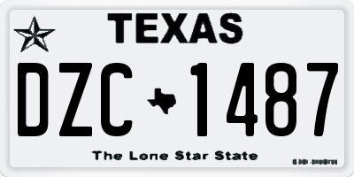 TX license plate DZC1487