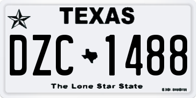 TX license plate DZC1488