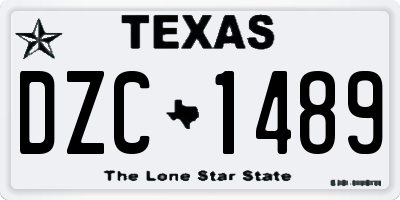 TX license plate DZC1489