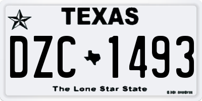 TX license plate DZC1493