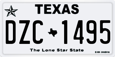 TX license plate DZC1495