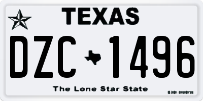 TX license plate DZC1496