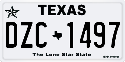 TX license plate DZC1497