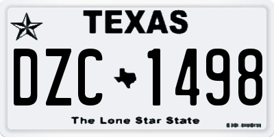 TX license plate DZC1498