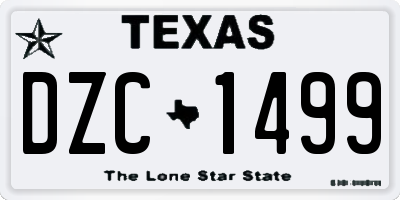 TX license plate DZC1499
