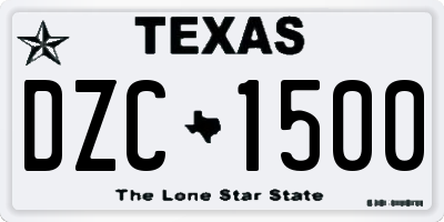 TX license plate DZC1500