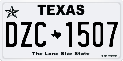 TX license plate DZC1507