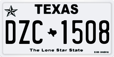 TX license plate DZC1508