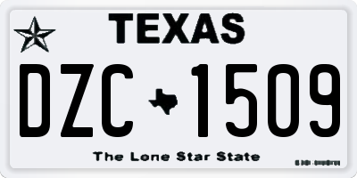TX license plate DZC1509